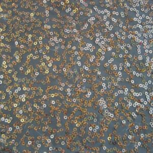 Luxury Sequin Dance Wear Stretch Lycra Fabric Material - BLACK BROWN