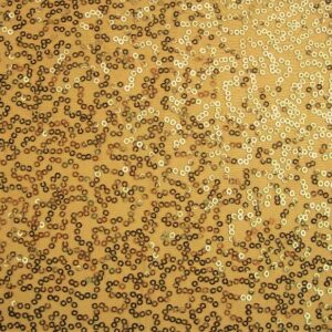Luxury Sequin Dance Wear Stretch Lycra Fabric Material - GOLD