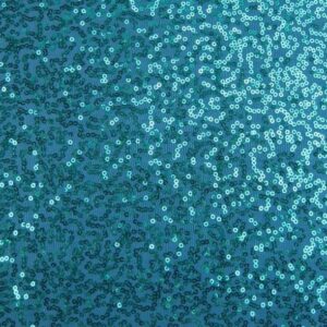 Luxury Sequin Dance Wear Stretch Lycra Fabric Material - GREEN TEAL