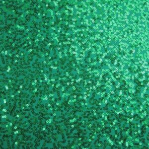 Luxury Sequin Dance Wear Stretch Lycra Fabric Material - KELLY GREEN