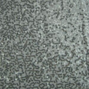 Luxury Sequin Dance Wear Stretch Lycra Fabric Material - WHITE SILVER