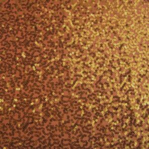 Luxury Sequin Dance Wear Stretch Lycra Fabric Material - ORANGE