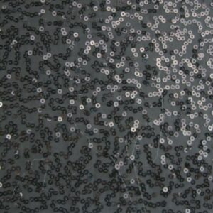 Luxury Sequin Dance Wear Stretch Lycra Fabric Material - BLACK