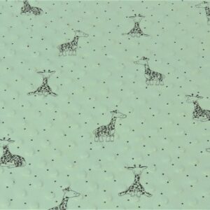 Luxury DIMPLE BABY Cuddle Soft Fabric Material - GREEN GIRAFFE