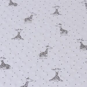 Luxury DIMPLE BABY Cuddle Soft Fabric Material - GREY GIRAFFE