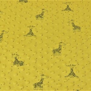 Luxury DIMPLE BABY Cuddle Soft Fabric Material - YELLOW GIRAFFE