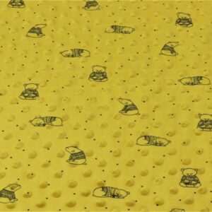 Luxury DIMPLE BABY Cuddle Soft Fabric Material - YELLOW BEAR