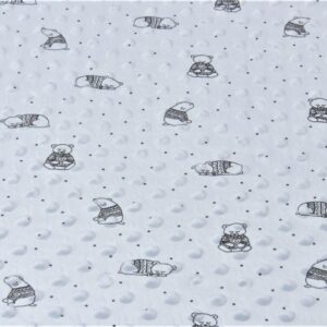 Luxury DIMPLE BABY Cuddle Soft Fabric Material - GREY BEAR