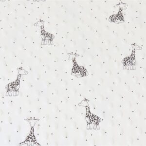 Luxury DIMPLE BABY Cuddle Soft Fabric Material - IVORY GIRAFFE