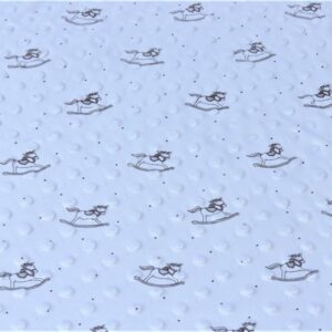Luxury DIMPLE BABY Cuddle Soft Fabric Material - BLUE HORSE