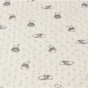 Luxury DIMPLE BABY Cuddle Soft Fabric Material - IVORY BEAR