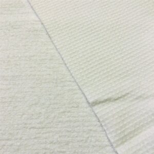 Luxury Cotton Terry Toweling Waffle Pique Fabric Material - ECRU
