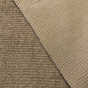 Luxury Cotton Terry Toweling Waffle Pique Fabric Material - LIGHT TAUPE