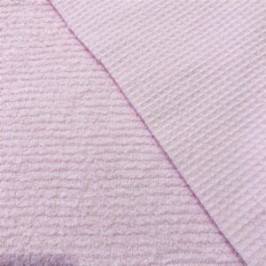 Luxury Cotton Terry Toweling Waffle Pique Fabric Material - PALE PINK