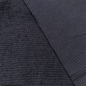 Luxury Cotton Terry Toweling Waffle Pique Fabric Material - NAVY