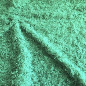 Super Luxury CURLY FRILLS Faux Fur Fabric Material - SEA GREEN