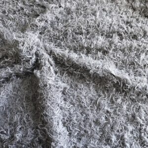 Super Luxury CURLY FRILLS Faux Fur Fabric Material - GREY