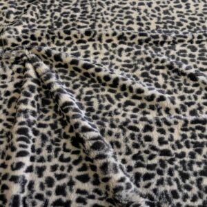 Super Luxury MICRO Faux Fur Fabric Material - BEIGE CHEETAH