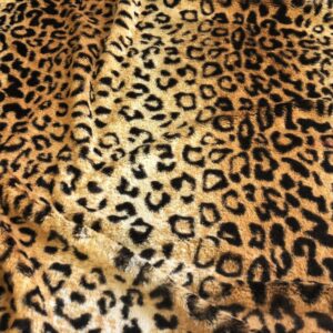 Super Luxury MICRO Faux Fur Fabric Material - LEOPARD BEIGE