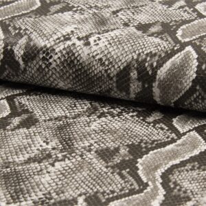 Luxury Realistic Leather Snakeskin Fabric Material - GREY