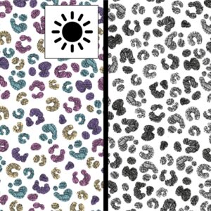 Luxury MAGIC UV Cotton Jersey Fabric Material - PANTHER WHITE