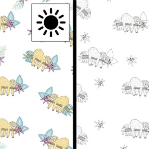 Luxury MAGIC UV Cotton Jersey Fabric Material - SLOTH WHITE