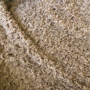 Super Luxury CURLY FRILLS Faux Fur Fabric Material - TAUPE