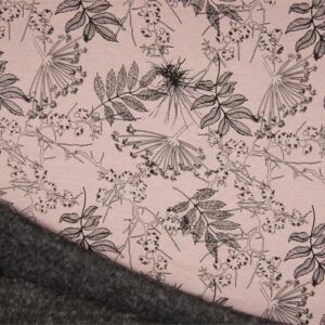 Luxury Happy Fleece Fabric Material FLOWERS - OLD ROSE