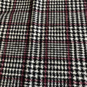 Luxury Wool Blend TWEED Fabric Material - Prince of Wales Tweed PINK T44