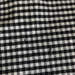 Luxury Wool Blend TWEED Fabric Material - T40 SMALL PLAID BLACK