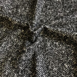 Luxury Wool Blend TWEED Fabric Material - NT22 BLACK/WHITE
