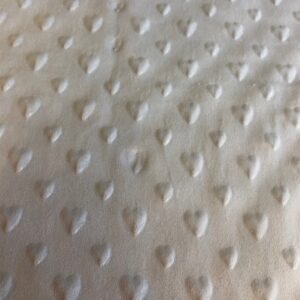 Luxury DIMPLE BABY HEARTS Cuddle Soft Fabric Material - IVORY