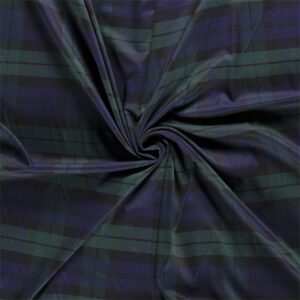 Scottish Tartan Check Fabric Material - AQUA