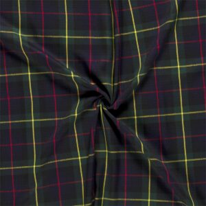 Scottish Tartan Check Fabric Material - RED BLUE GREEN