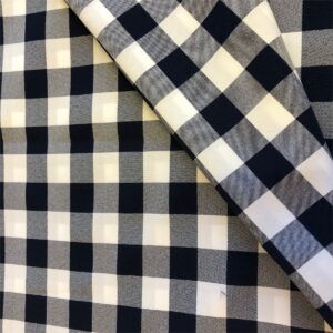 MEDIUM Bi-Stretch Gingham Check Fabric Material NAVY