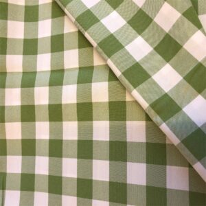MEDIUM Bi-Stretch Gingham Check Fabric Material LIME GREEN