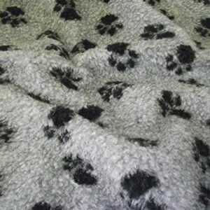 Faux Fur SHERPA FLEECE Sheepskin Fabric Material - SILVER PAWS