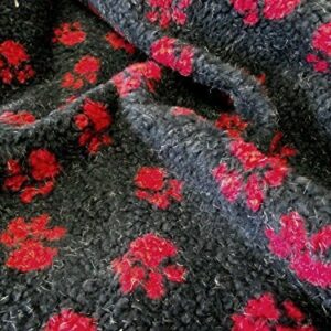 Faux Fur SHERPA FLEECE Sheepskin Fabric Material - NAVY PAWS