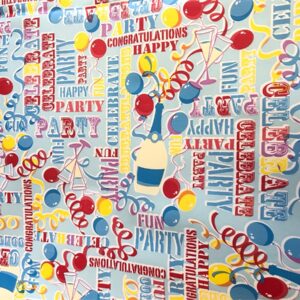 Wipe Clean PVC Table Cloth Waterproof Cover Protector - BLUE PARTY