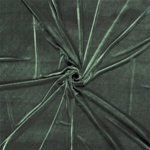 Luxury Stretchy Shiny Velvet Fabric Material - KHAKI GREEN