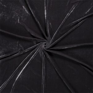 Luxury Stretchy Shiny Velvet Fabric Material - CHARCOAL