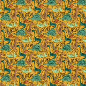 Soft Shell 3-LAYER Waterproof Fabric Material DINO - YELLOW