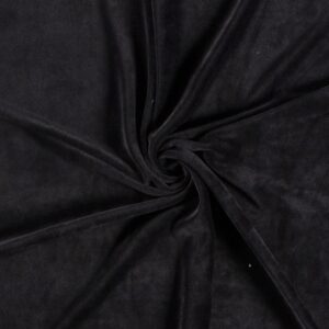 Luxury Stretchy Shiny Velvet Fabric Material - BLACK