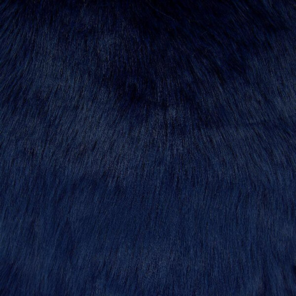 LUXURY Long Pile Faux Fur Fabric Material NAVY