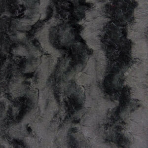LUXURY Short Plush Faux Fur Fabric Material WAVY BLACK