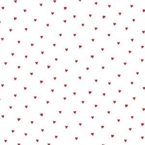 Waxed Coated Cotton Waterproof Fabric Material HEARTS WHITE