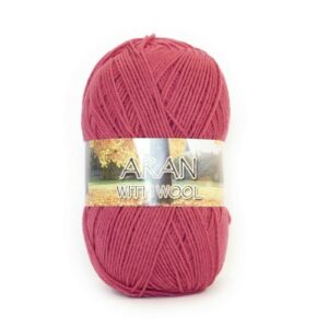 DY CHOICE Aran With Wool Knitting Yarn 100g - 618 RASPBERRY