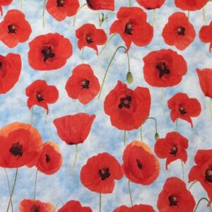Luxury Digital Printed Cotton Jersey Fabric Material - POPPY