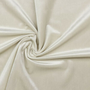 Plush Velvet Velour Fabric Material Ecru