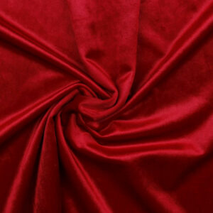 Plush Velvet Velour Fabric Material Bright Red
